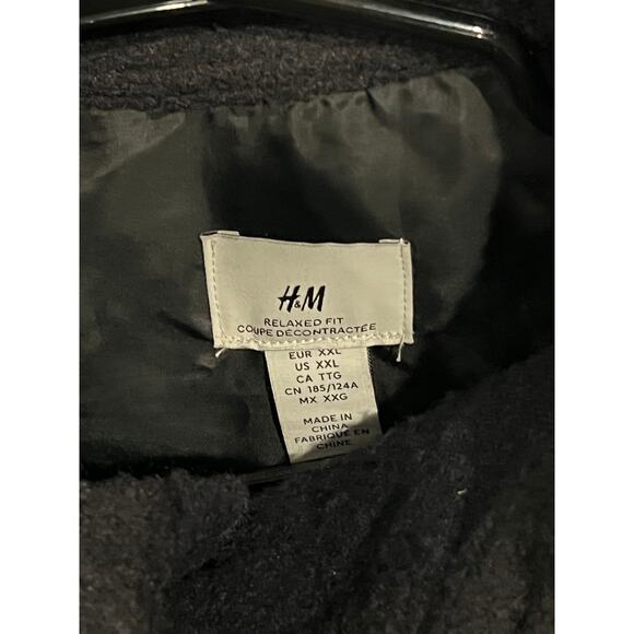 H and M Relaxed Fit Pea Coat Jacket Mens XXL - Picture 3 of 3